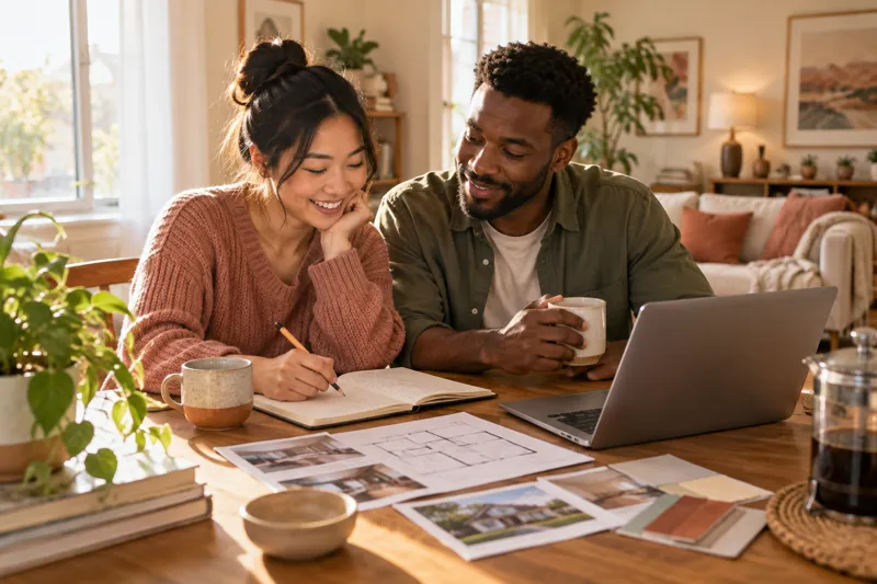 Illustrative homebuyers comparing their notes